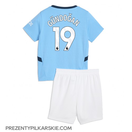 Stroje piłkarskie Manchester City Ilkay Gundogan #19 Koszulka Podstawowej dla dzieci 2024-25 Krótki Rękaw (+ szorty)
